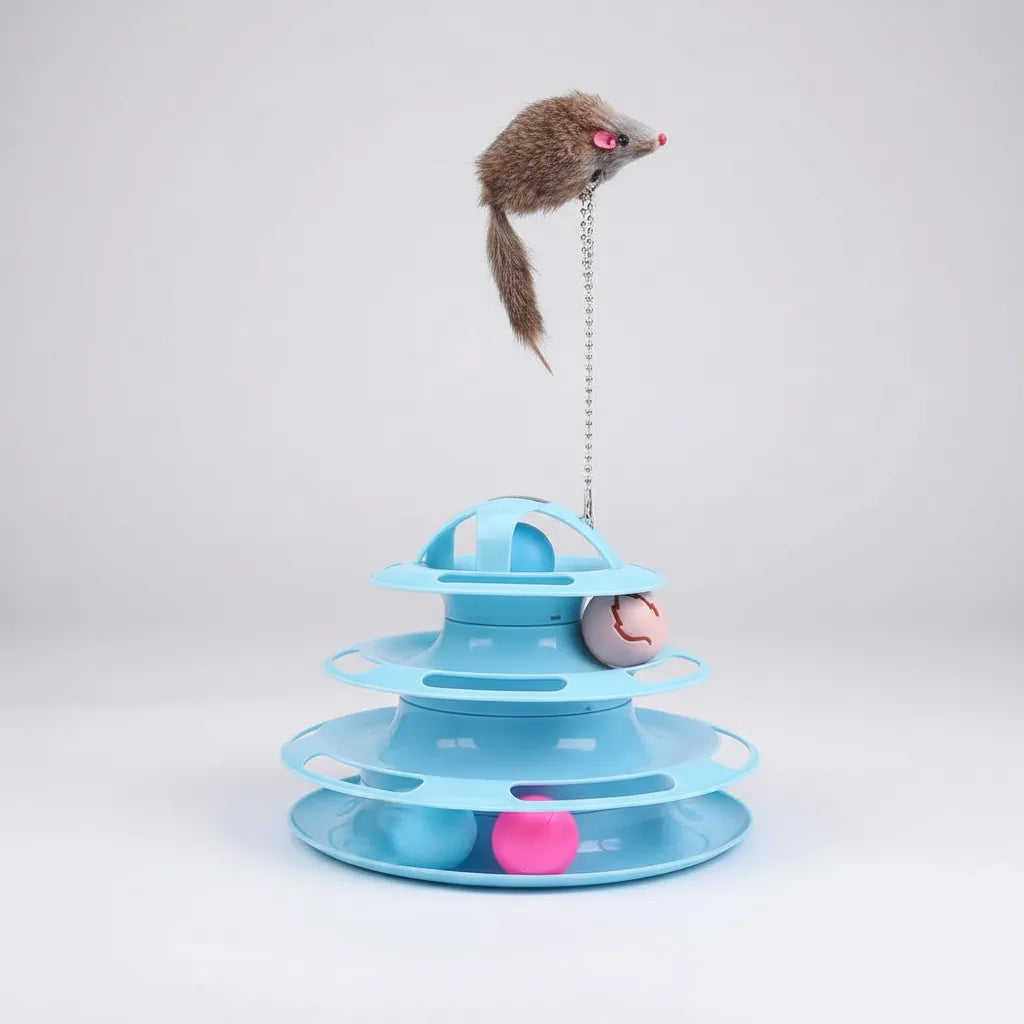 Juguete 3 Niveles Interactivo con Pelotas y Raton Plumas