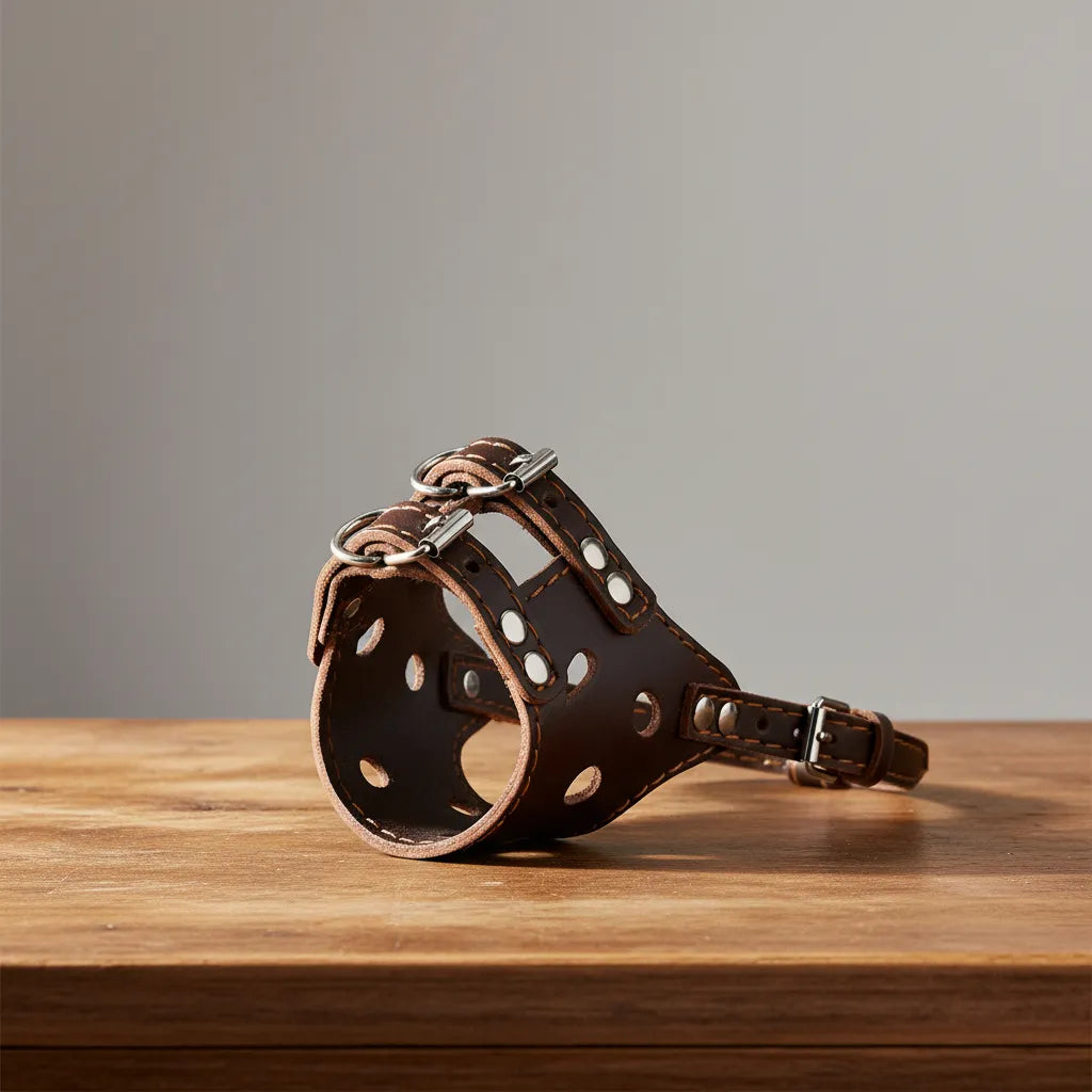 Bozal De Cuero Para Perros Nº 2 Marrón