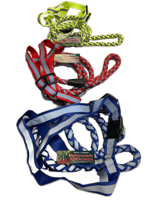 Correa Redonda con Collar Doble Reflectivo Nº3