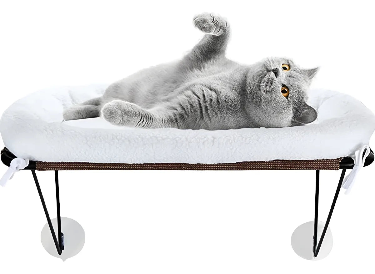 Cama Colgante Para Gatos Acolchonada Gris Colgante