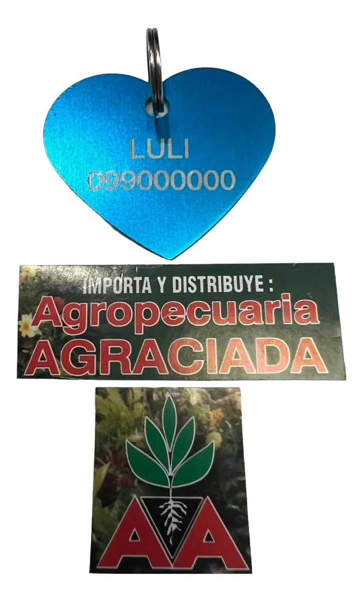 Chapitas Placas Identificadoras De Mascotas Corazon Grabadas