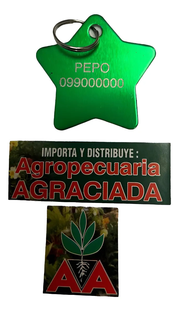 Chapitas Placas Identificadoras De Mascotas Estrella Grabada