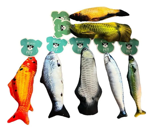 Juguete Para Gatos Pez De Tela Con Hierba Gatera