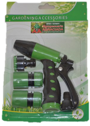 Juego de Pistola de Riego en Goma y Uniones