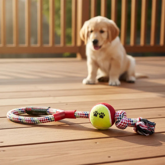 Juguete Pelota de Tenis con Cuerda