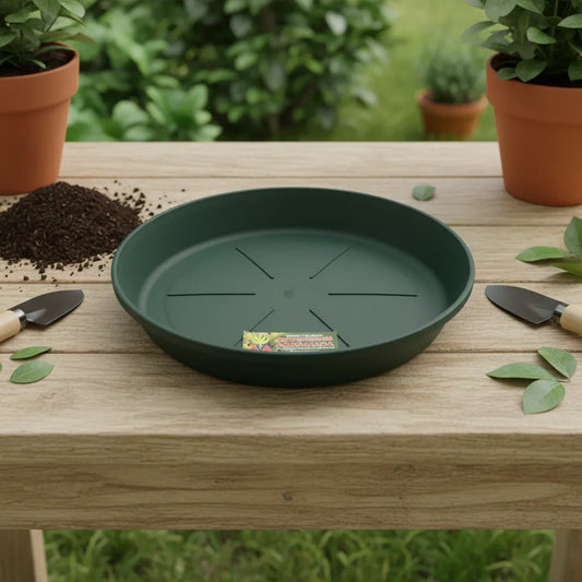 Plato Para Maceta Plastico Verde 20 Cms Pack X 2