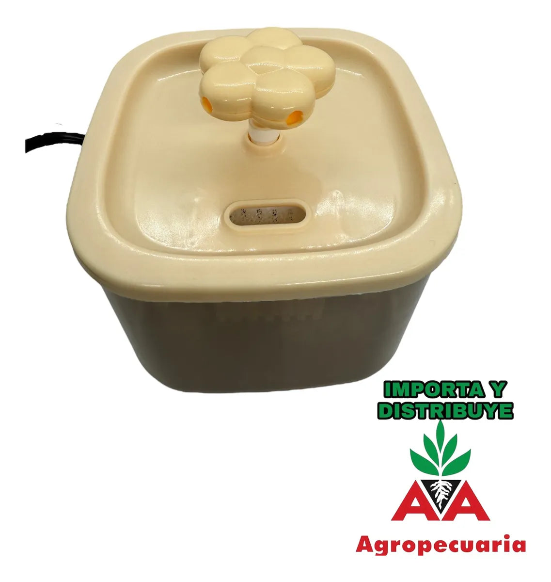 Fuente Bebedero Cuadrado Agro-a 1l Con Filtro Para Mascotas Verde