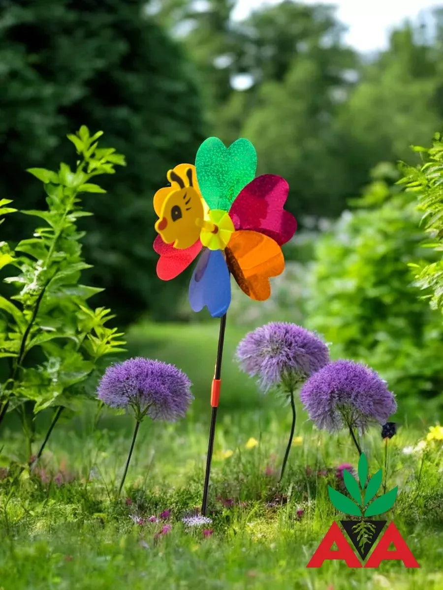 Tutor Decorativo Para Jardín Molinillo Gusanito Desarmable Rojo