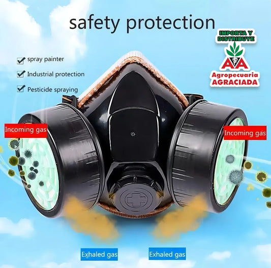 Máscara Respiratoria Agro A Dos Filtros Talle M para Gases y Vapores