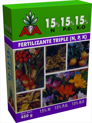Fertilizante 15 15 15 caja 450 gr