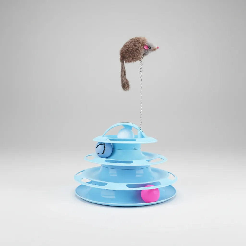 Juguete 3 Niveles Interactivo con Pelotas y Raton Plumas