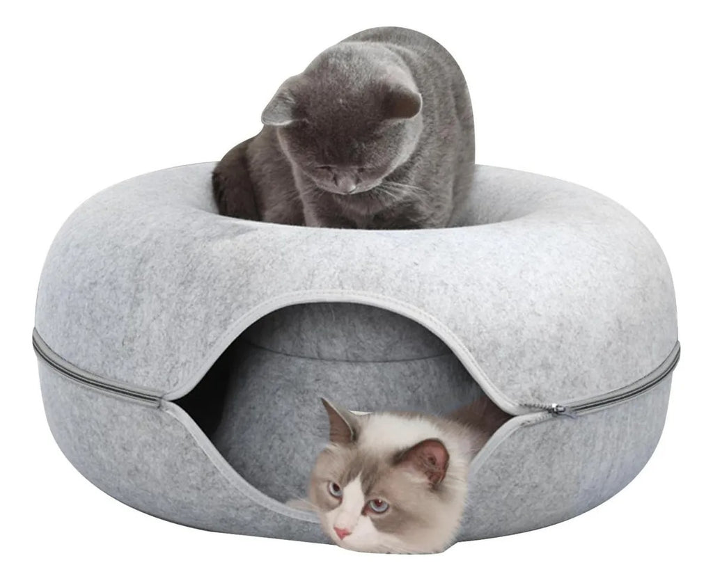 Cama Para Gatos Grande, Dona Tunel Circular 60cm Gris