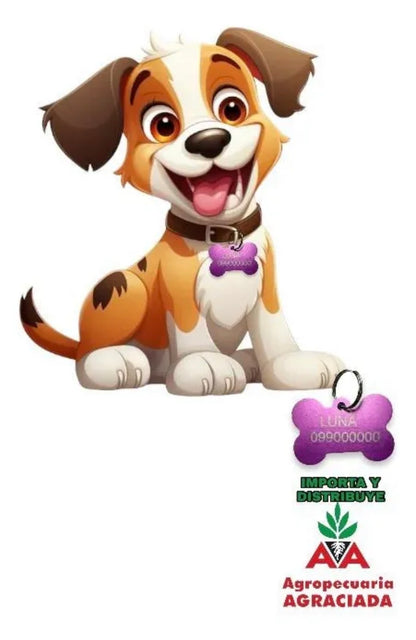 Chapitas Placas Identificadoras De Mascotas Grabadas Laser