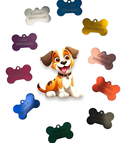 Chapitas Placas Identificadoras De Mascotas Grabadas Laser