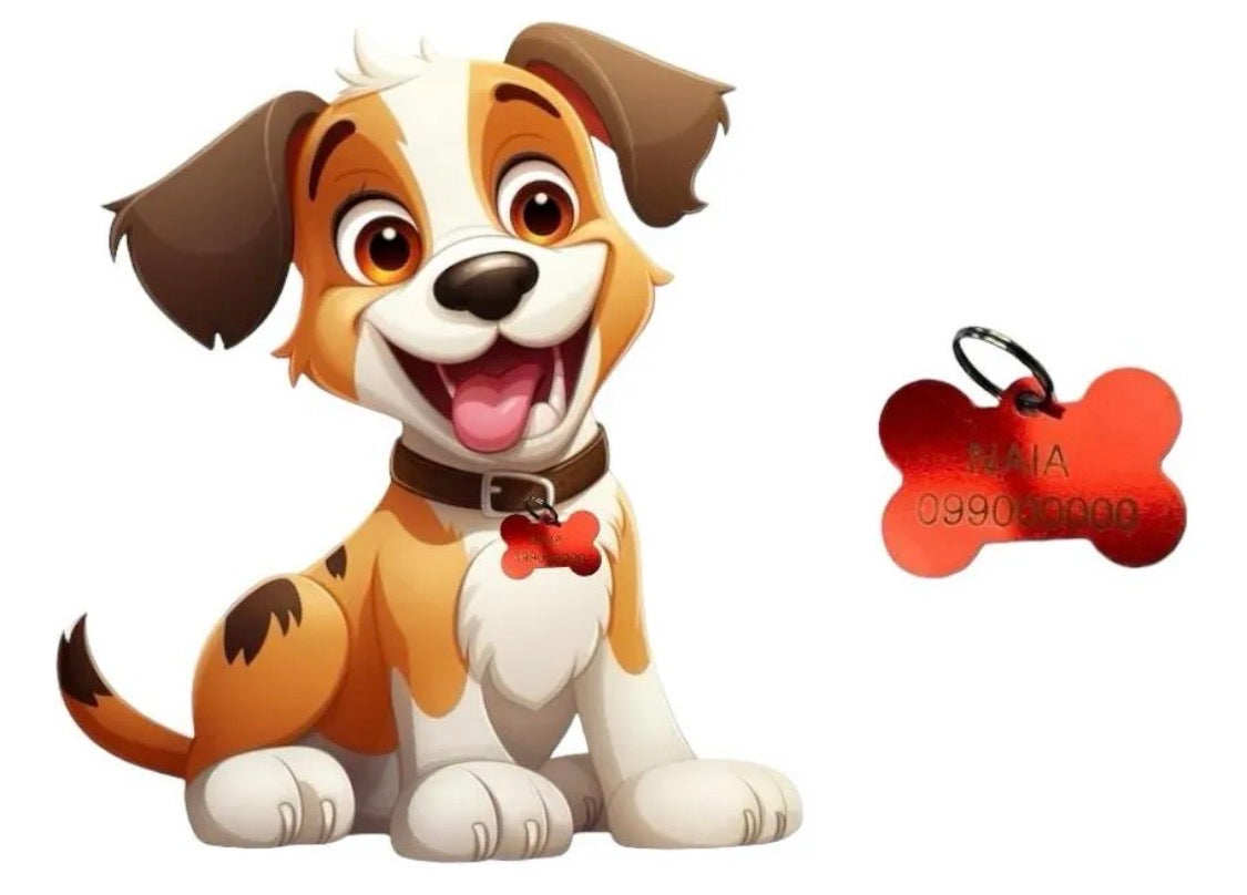 Chapitas Placas Identificadoras De Mascotas Grabadas Laser