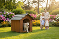 Casa Cucha Perro En Madera Techo Ecologico N°2 35x50x58 Cm Marrón