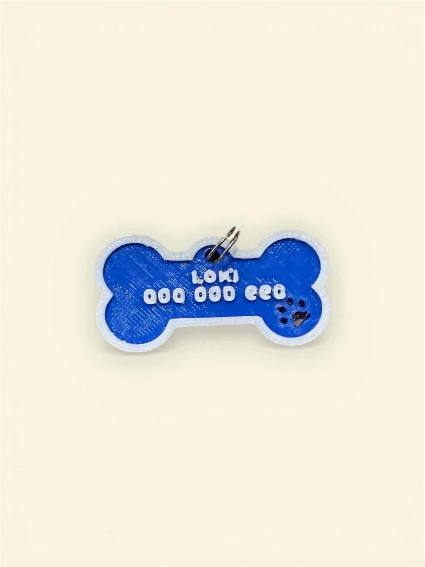 Chapitas Placas Identificadoras De Mascotas Impresas En 3d Azul