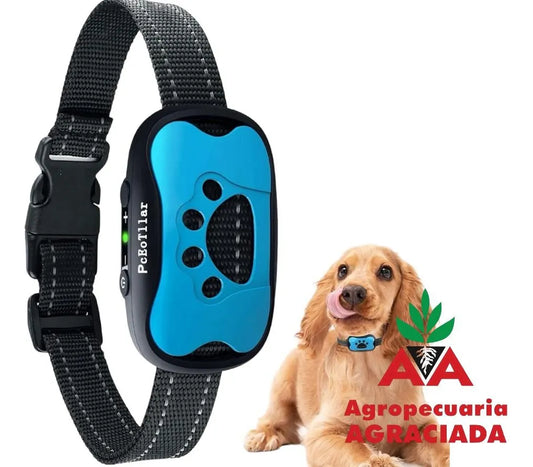 Collar Anti Ladrido Para Perros Vibración Y Sonido Usb Negro