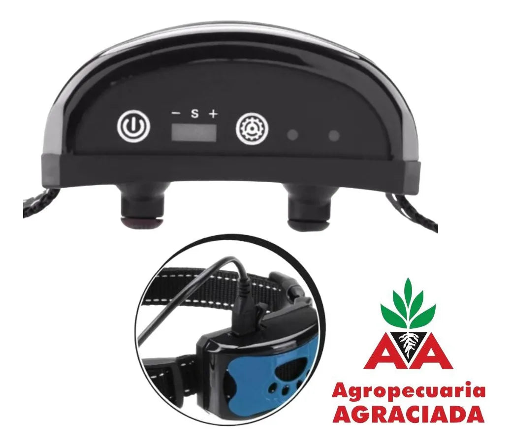 Collar Anti Ladrido Para Perros Vibración Y Sonido Usb Negro