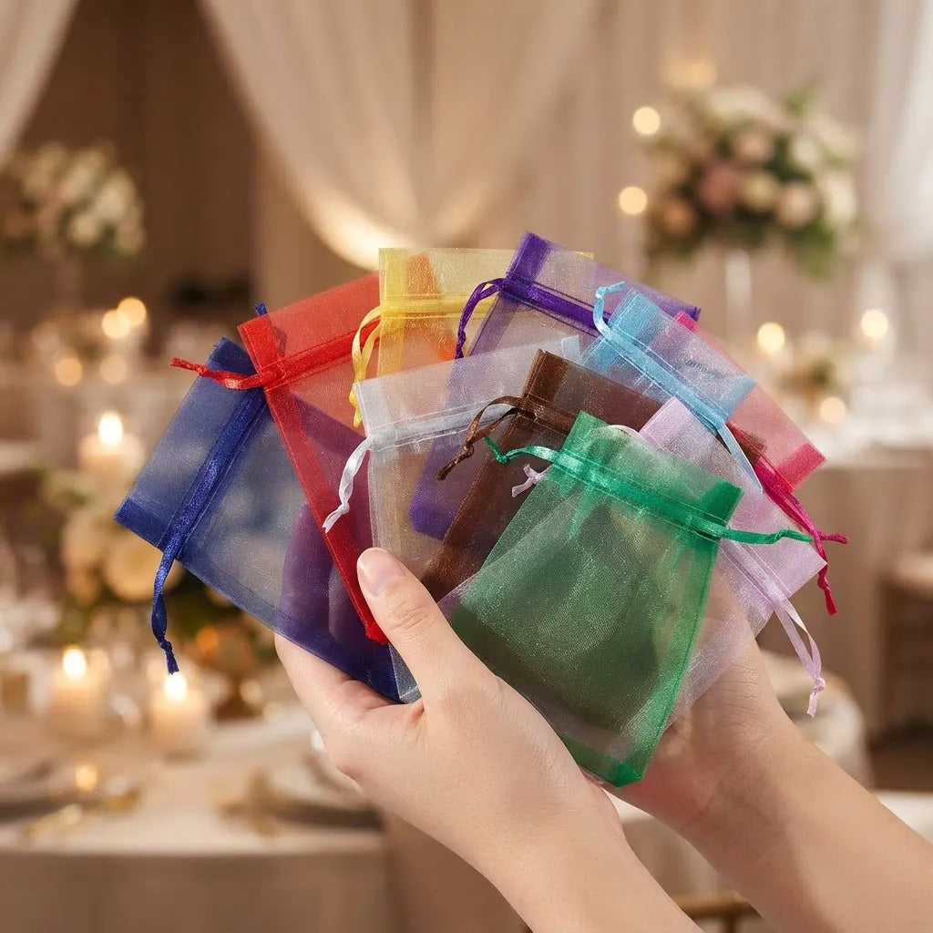 Bolsas De Organza Multicolores 12x9 Cm Pack Por 50