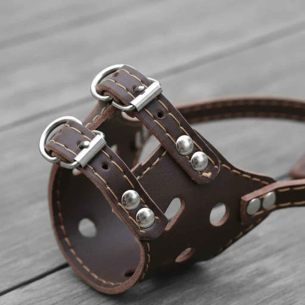 Bozal De Cuero Para Perros Nº 2 Marrón