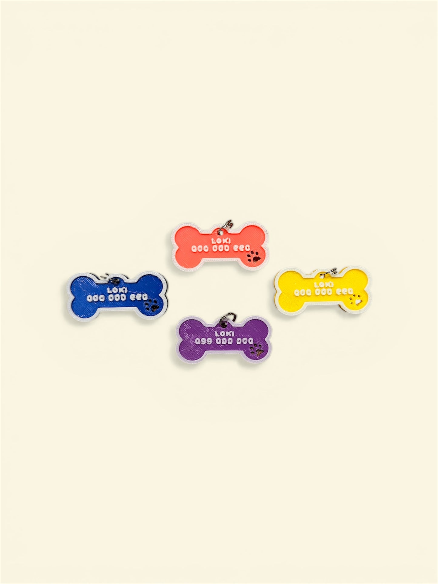 Chapitas Placas Identificadoras De Mascotas Impresas En 3d Azul