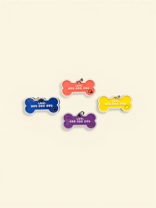 Chapitas Placas Identificadoras De Mascotas Impresas En 3d Azul