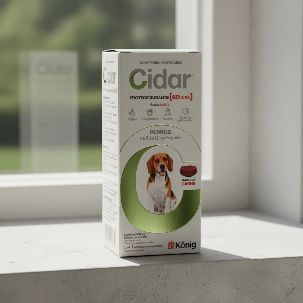 Pastilla Antiparasitaria Konig Cidar Perro 6.1-12 Kg 1u Marrón