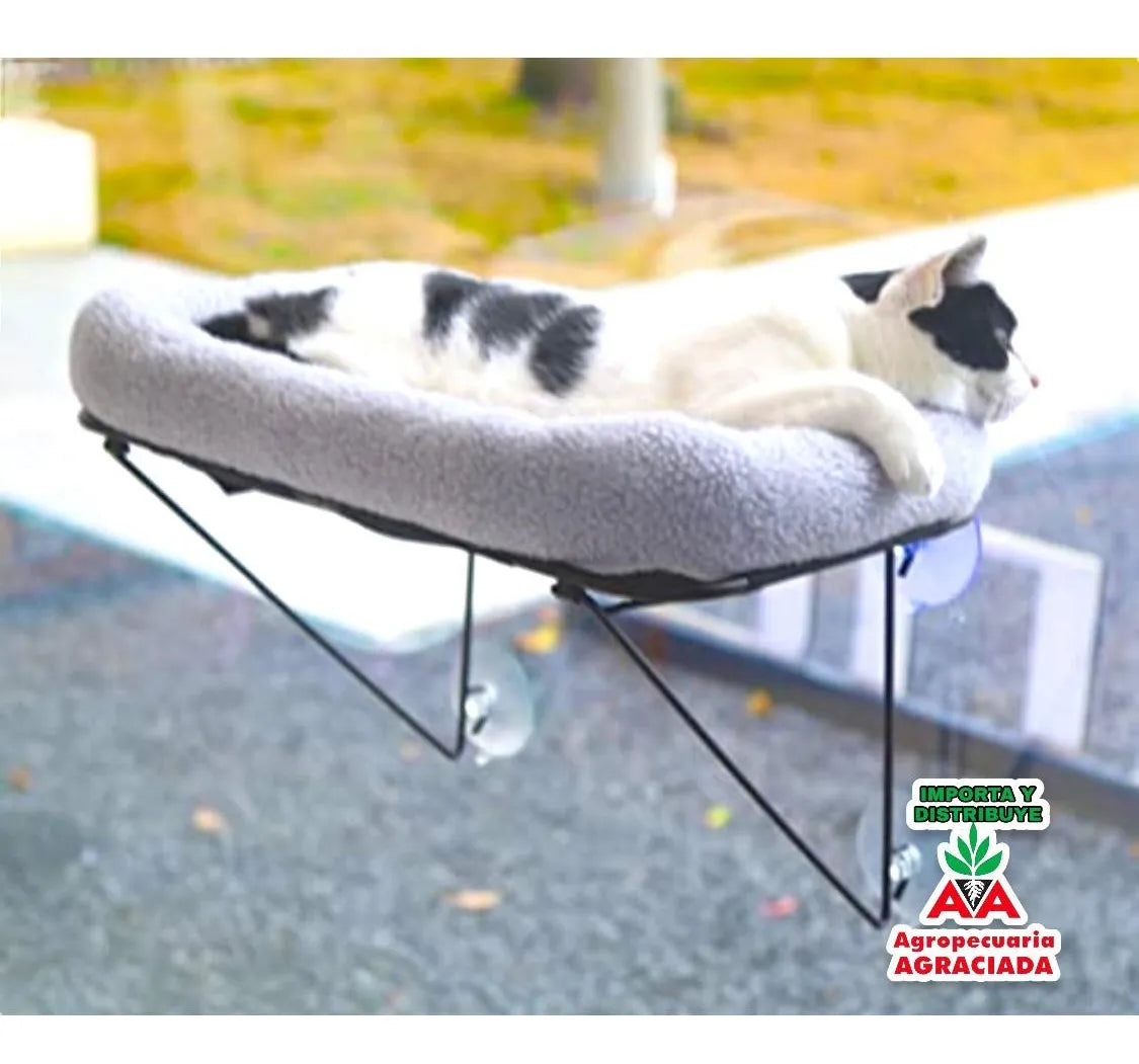 Cama Colgante Para Gatos Acolchonada Gris Colgante