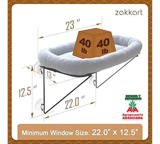 Cama Colgante Para Gatos Acolchonada Gris Colgante