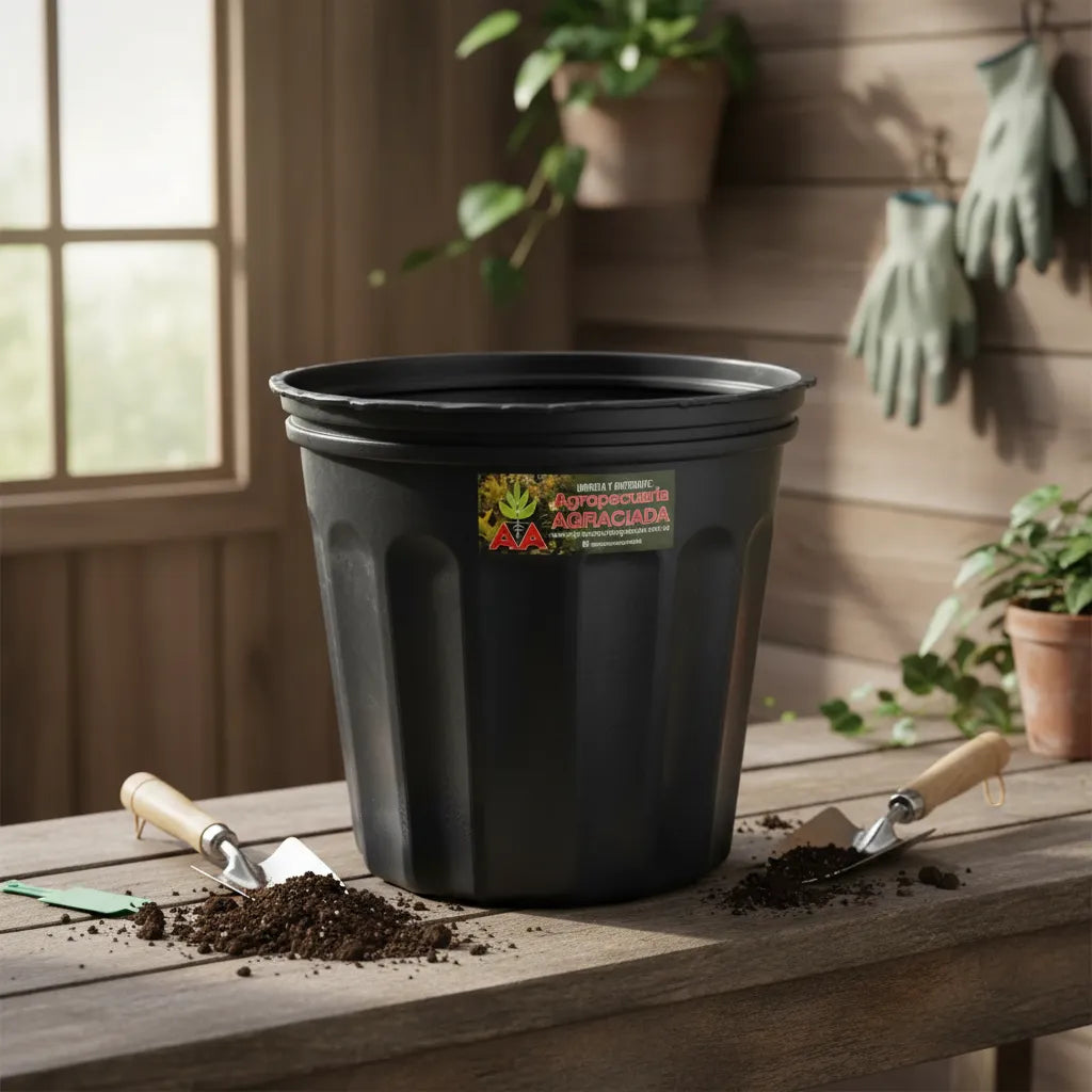 Maceta Soplada Canadiense Plantas Vivero 8l Pack X10 Unid