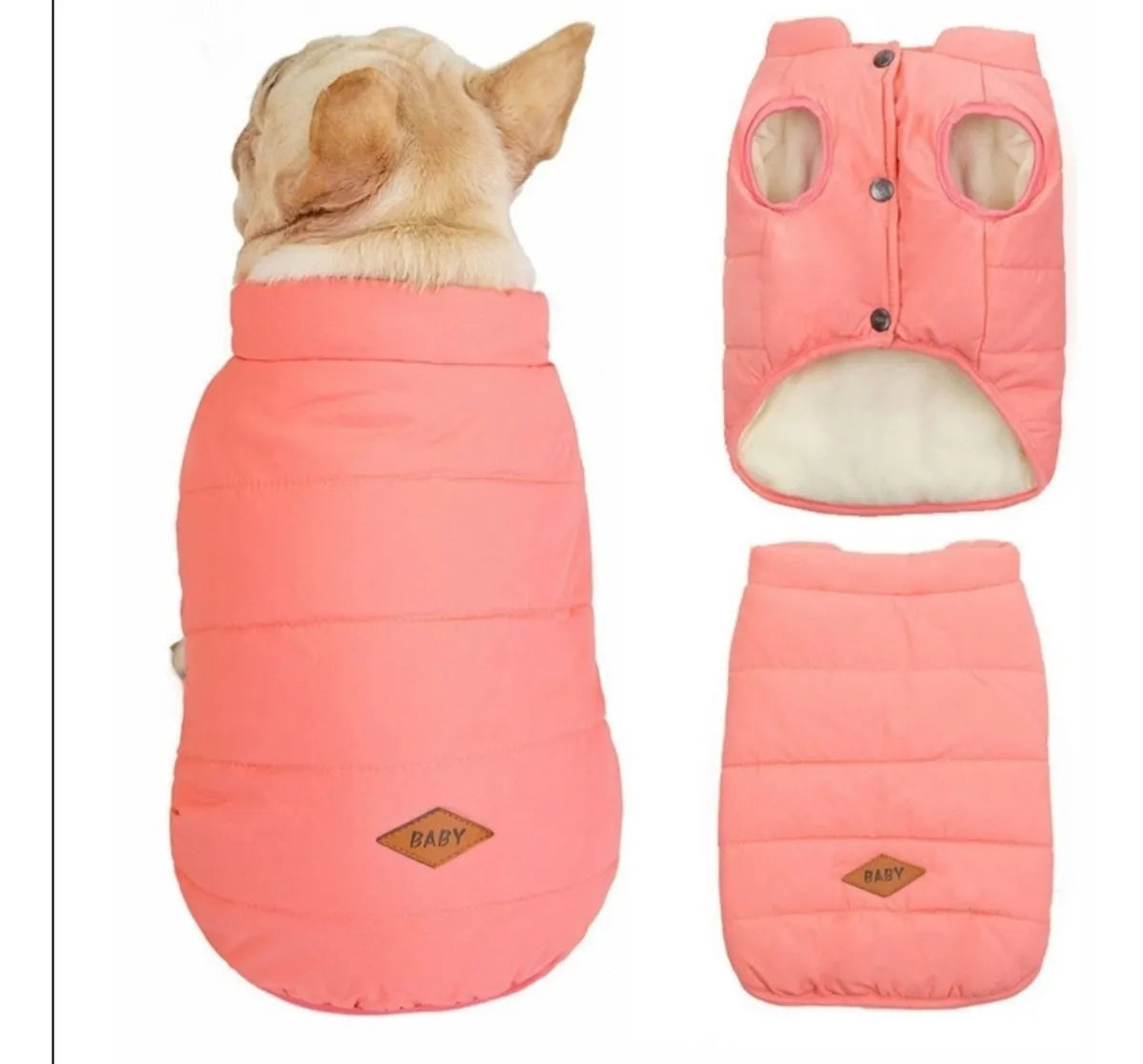 Ropa Capa Abrigo- Perro Mascota Impermeable Forro Polar Azul Verde