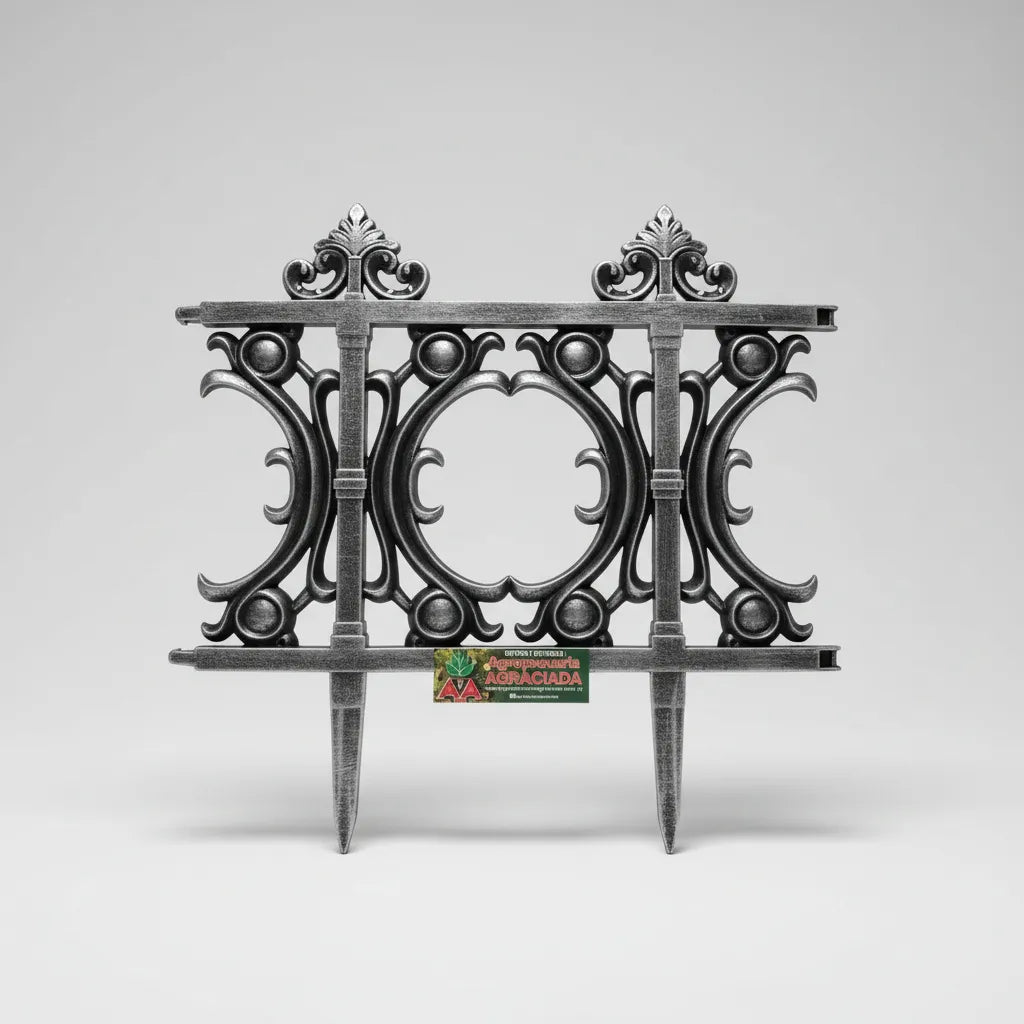 Cerco Plástico Molduras Gris Largo 30 cm