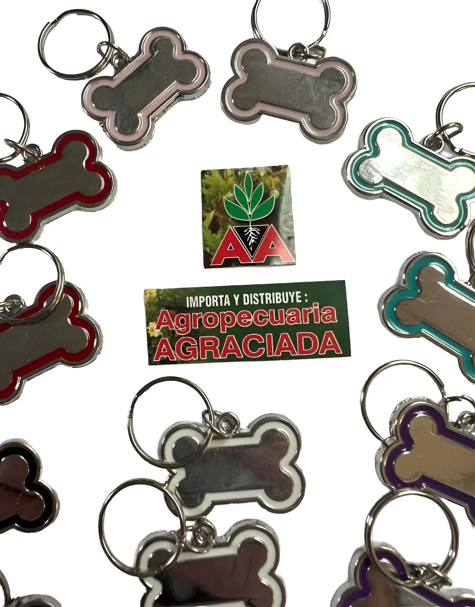 Chapitas Placas Identificadores con Marco para Collar 3 x 2