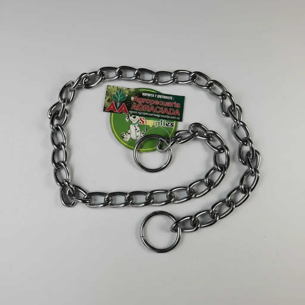Collar De Ahorque Perros Para Entrenamiento 70 Cms. Plateado