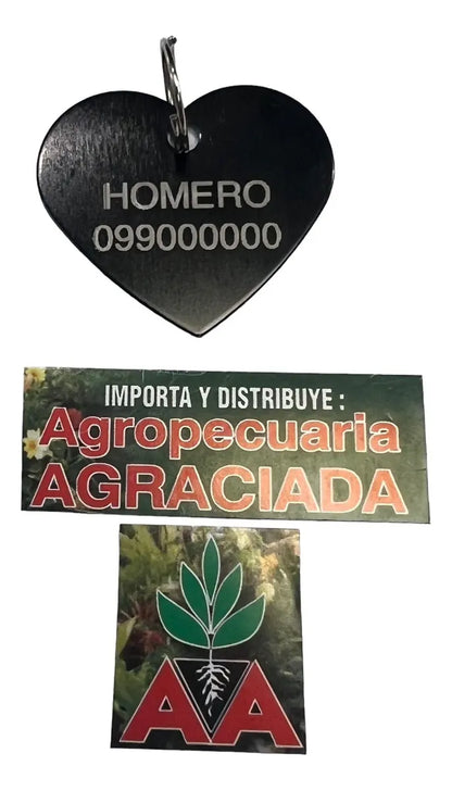 Chapitas Placas Identificadoras De Mascotas Corazon Grabadas