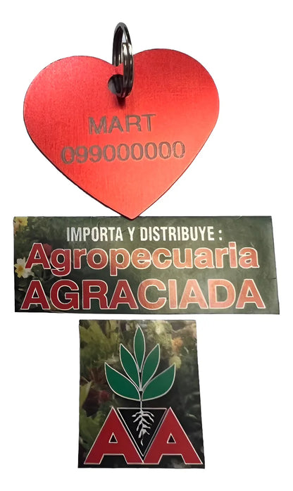 Chapitas Placas Identificadoras De Mascotas Corazon Grabadas