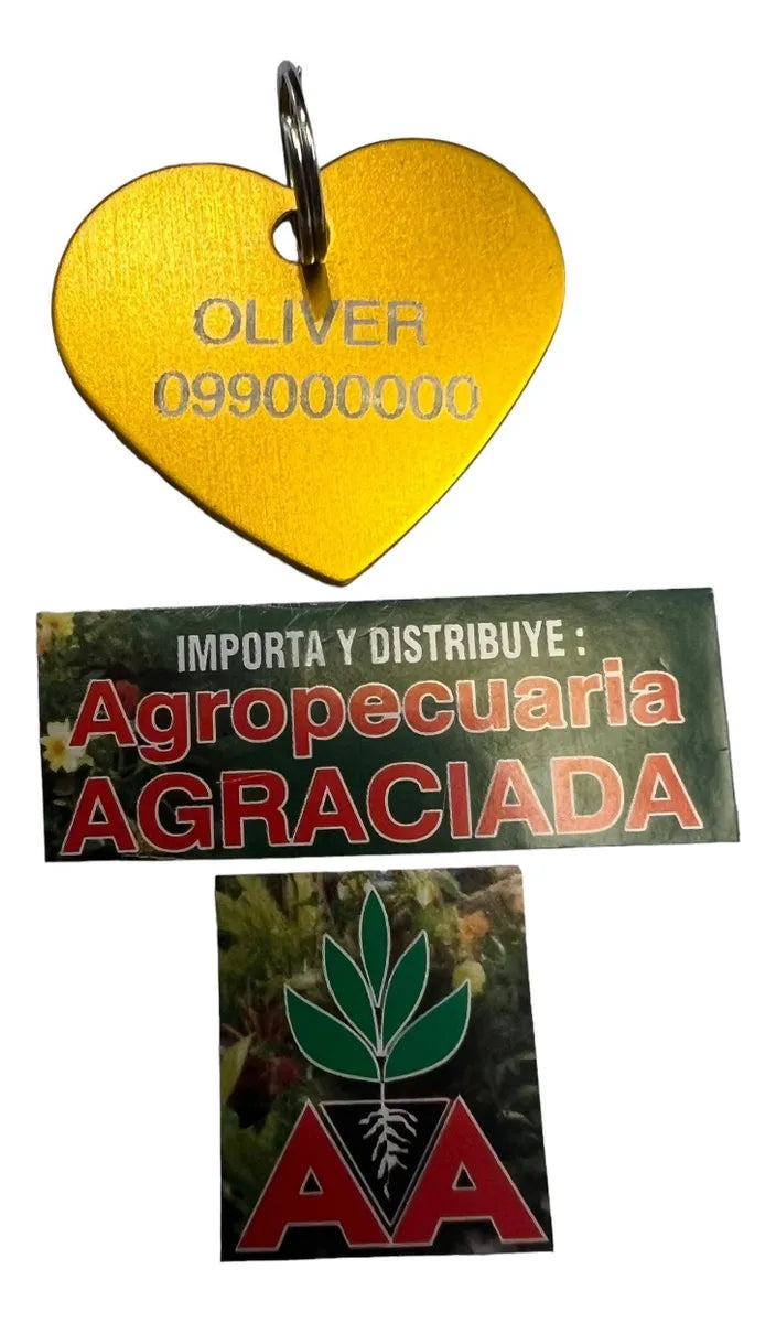 Chapitas Placas Identificadoras De Mascotas Corazon Grabadas