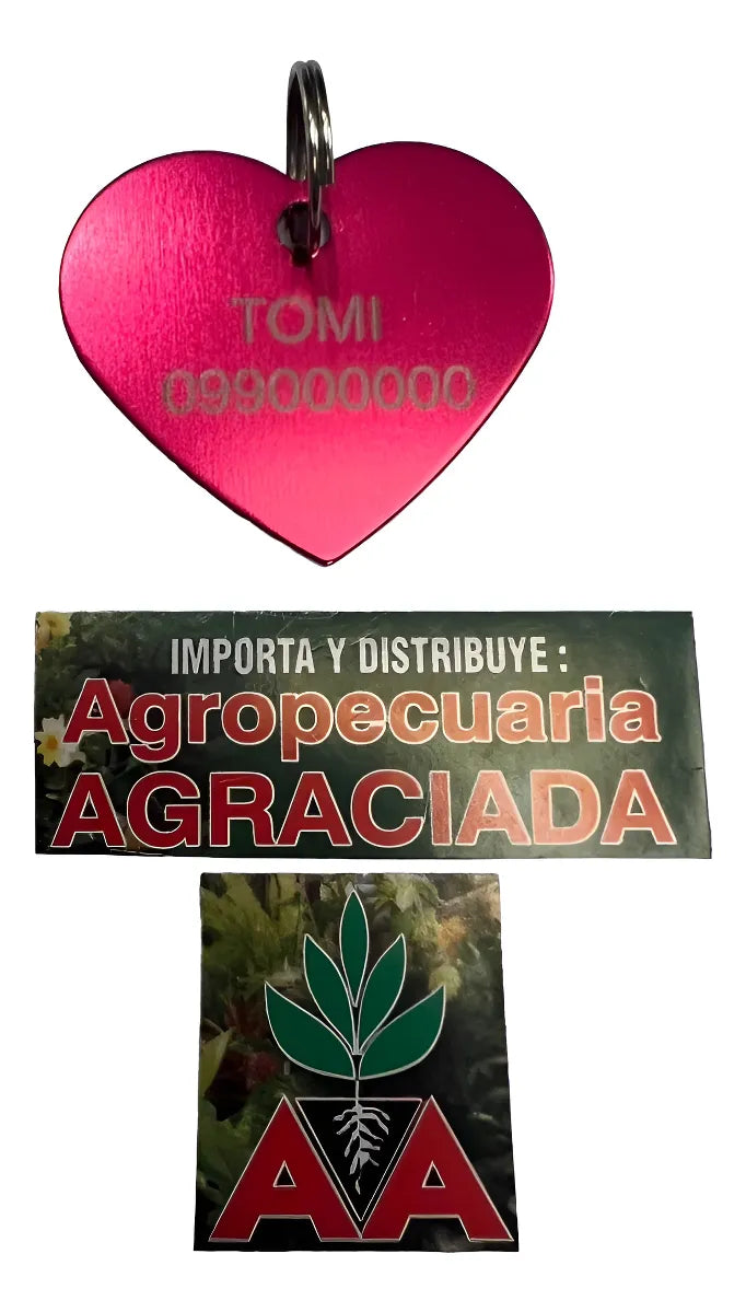 Chapitas Placas Identificadoras De Mascotas Corazon Grabadas