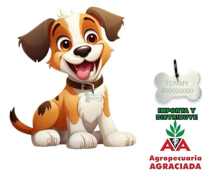 Chapitas Placas Identificadoras De Mascotas Grabadas Laser
