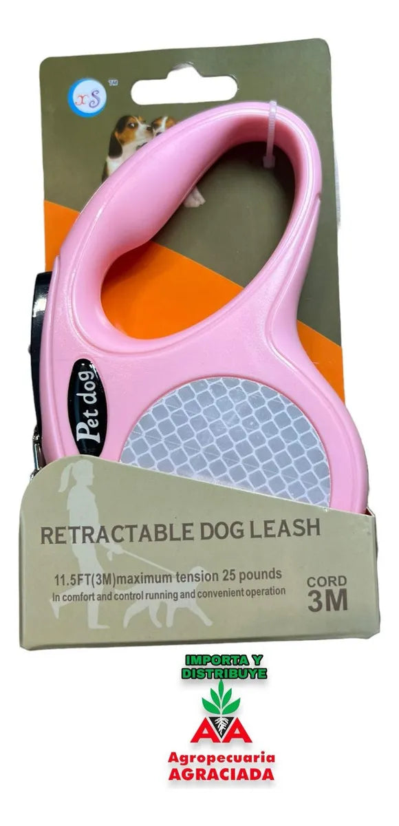 Correa Para Mascota Guía Retráctil 5 Metros C/ Destorcedor Color Azul