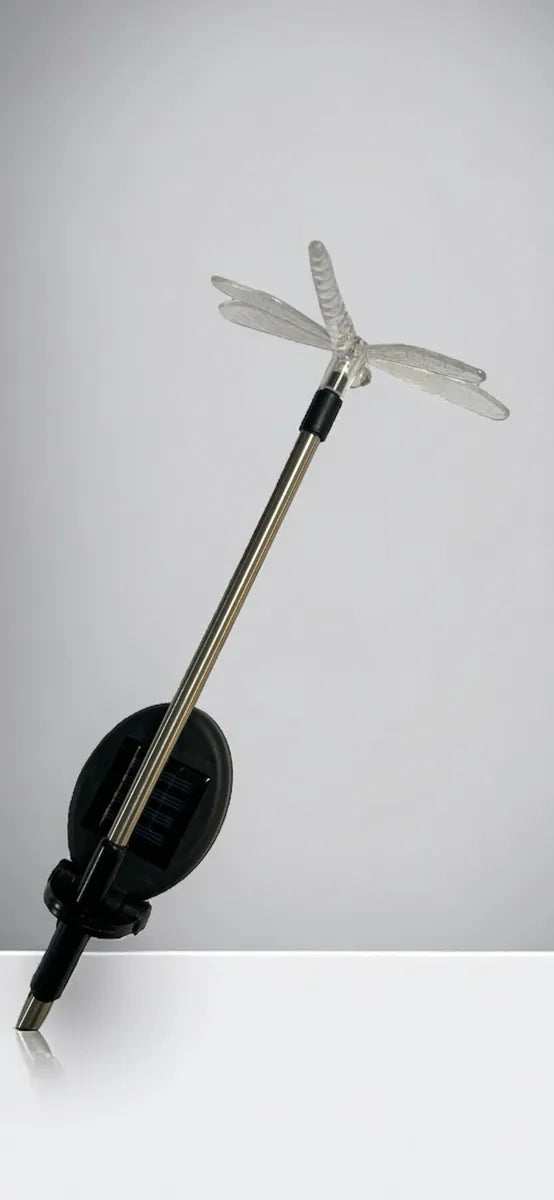 Adorno de Jardín: Mariposa-Libélula Luz Led con Panel Solar