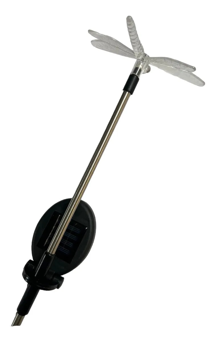 Adorno de Jardín: Mariposa-Libélula Luz Led con Panel Solar