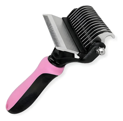 Peine Deslanador Agro A Mascotas Perros Gatos Acero Inoxidable Rosa