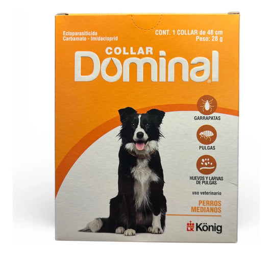Collar Antiparasitario Dominal Konig Para Perro 5-15kg Marrón Claro