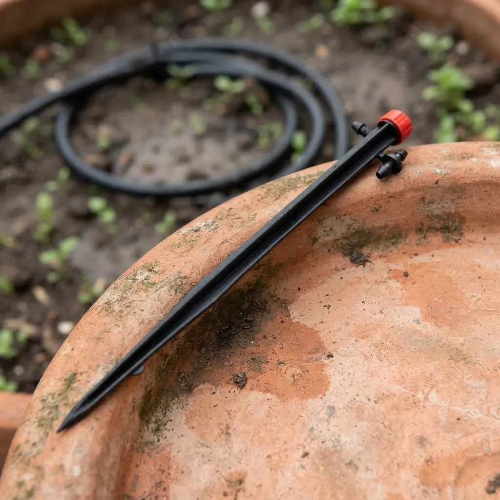 Pico Goteo Con Estaca Rojo 28cm (0 A 70 L/h) Agro-a X10u