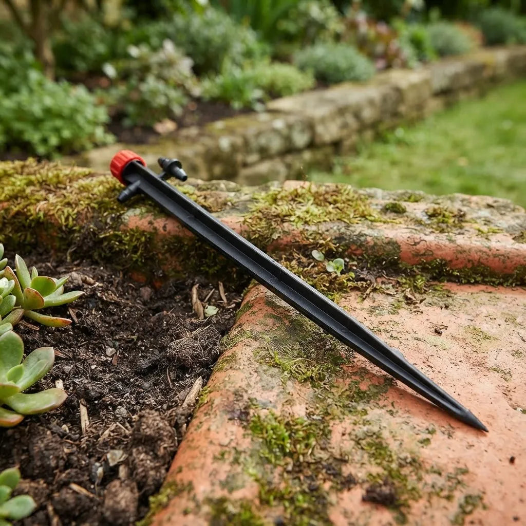 Pico Goteo Con Estaca Rojo 28cm (0 A 70 L/h) Agro-a X10u