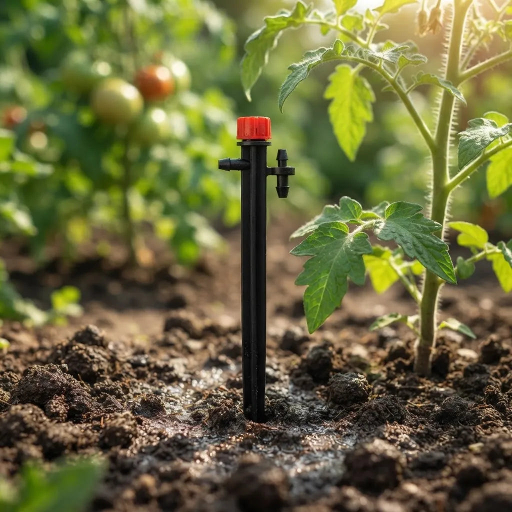 Pico Goteo Con Estaca Rojo 28cm (0 A 70 L/h) Agro-a X10u