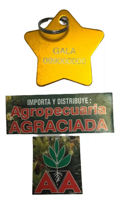 Chapitas Placas Identificadoras De Mascotas Estrella Grabada