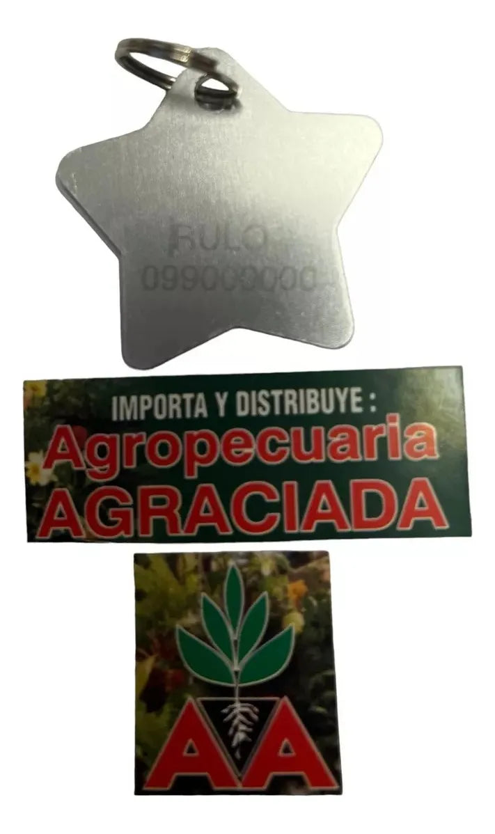 Chapitas Placas Identificadoras De Mascotas Estrella Grabada
